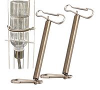 Porte-bouteille à ressort en - 2 clips à boucle à boire en fil, pince à étrier de cage, accessoires pour petits animaux de compagnie | Hamsters Lapins Cochon d'Inde Furets Chinchillas