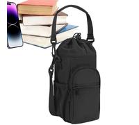 Porte-bouteille avec sangle de transport, porte-gobelet isolé avec compartiments, housse de rangement légère avec sangle réglable pour les trajets en déplacement, la randonnée, le camping, le fitness