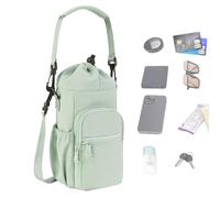 Porte-bouteille avec sangle - Porte-gobelet d'extérieur avec poches - Pochette de rangement imperméable et légère avec sangle réglable pour les trajets quotidiens, la randonnée, les voyages, le