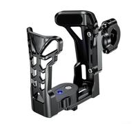 Porte-bouteille compact pour vélo 9,4 x 8 x 11,7 cm en aluminium (B) | Alliage résistant à l'usure, ne se déforme pas, s'adapte au guidon, finition noire, facile à nettoyer