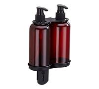 Porte-bouteille de douche porte-bouteille de savon mural moderne pour double 300 ml dispensateur shampooing en acier inoxydable en acier inoxydable pour cuisine salle bain avec vis Noires