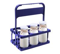 Porte-bouteille de lait pliable à 6 trous pour bouteille de vin, porte-bouteille de vin avec poignée | Porte-bouteilles de lait peu encombrant pour réfrigérateur, caisse à lait avec poignée pour lait