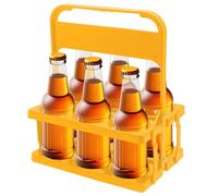 Porte-bouteille de lait pliable à 6 trous pour bouteille de vin, porte-bouteille de vin avec poignée | Porte-bouteilles de lait peu encombrant pour réfrigérateur, caisse à lait avec poignée pour lait