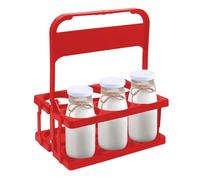 Porte-bouteille De Lait Pliable - Support D'affichage De Bouteille De Bière | Poste De Boissons À Tasse Avec Poignée | | 6 Trous Le Support D'organisateur De Bouteilles De Lait Réutilisable, Porte-bou