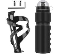 Porte-Bouteille de vélo avec Porte-Bouteille de vélo sans BPA 800 ML, Noir Brillant, Solide, Porte-gobelet pour vélo de Route et