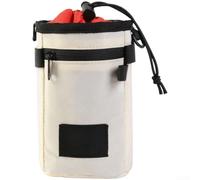 Porte-bouteille de vélo en polyester résistant aux intempéries | Convient aux cadres de guidon, sac convertible, 4 modes d'installation, réglable, pour système de montage polyvalent (beige)