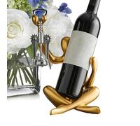 Porte-bouteille de vin, casier à vin pour plan de travail - Porte-vin en résine sans décapsuleur - Sculpture de table à manger autoportante - Statue creuse décorative pour les amateurs de vin dans la