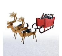 Porte-bouteille de vin de Noël - Présentoir de bouteille de bière en bois, porte-bouteille de vin de Noël | Stand de bière wapiti avec traîneau de Noël, organisateur de bouteille de vin pour maisons