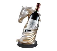 Porte-bouteille de vin décoratif tête de cheval diamètre 7,2 cm élégant porte-bouteilles 17 x 30 cm étagère à vin cheval avec base antidérapante, statue de cheval casier à vin pour amateurs de vin