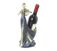 Porte-bouteille de vin élégant en résine avec statue de violon et de violon, statue de fille et de femme, support de bouteille unique avec statues décoratives pour comptoirs de maison, cuisines, Noël