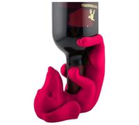 Porte-bouteille de vin en forme de teckel, mignon et unique, décoration de comptoir de bar, cadeau fantaisiste parfait pour les propriétaires d'animaux domestiques (rose rouge)