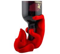 Porte-bouteille de vin en forme de teckel, mignon et unique, décoration de comptoir de bar, cadeau fantaisiste parfait pour les propriétaires d'animaux domestiques (rouge)