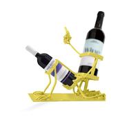 Porte-bouteille de vin en forme de tête de mort - Décoration de bar drôle en métal style steampunk pour la maison, la cuisine ou la grotte d'un homme