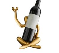 Porte-bouteille de vin en résine, 18 x 19 x 27 cm, cadeau attentionné, statue creuse autoportante, étagère décorative pour cuisine, , bureau, table, sans ouvre-bouteille