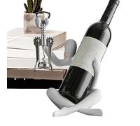 Porte-bouteille de vin en résine - Casier à vin autonome avec statue creuse et crochet de suspension pour décapsuleur | Rangement décoratif de table de vin, organisateur de plan de travail de cuisine