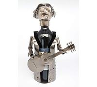 Porte-bouteille de vin moderne Guitariste à hauteur de métal 31,5 cm