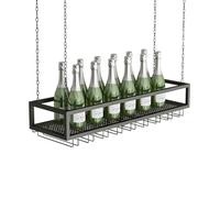 Porte-Bouteille de vin Suspendu en métal - Étagère Murale décorative pour Plantes, Fleurs et Objets d'exposition - Rangement Rustique avec Suspension au Plafond pour la décoration intérieure