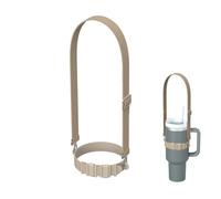 Porte-bouteille d'eau avec bandoulière réglable, compatible avec gobelet Stanley, Owala, Hydroflask, etc., en silicone de qualité alimentaire, plusieurs façons de le transporter, wate, Noir , 7.5*14