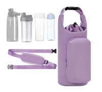 Porte-bouteille d'eau avec sangle | Cordon de serrage réglable avec poche, accessoires pour bouteille d'eau, pour salle de sport, marche, plein air, voyage, plage, croisière, voiture, sac à dos
