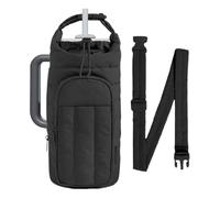 Porte-bouteille d'eau avec sangle de transport | Sac à boisson isotherme avec fermeture éclair et bandoulière - Porte-gobelet avec sangle, pour la randonnée, le fitness, les voyages, le camping, les