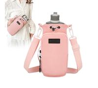 Porte-bouteille d'eau avec sangle - Porte-bouteille d'eau avec bandoulière, poche pour gobelet, porte-monnaie, poche pour téléphone, gobelet de sport, pochette de transport pour gobelet pour course à