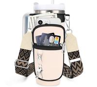 Porte-bouteille d'eau avec sangle réglable pour tasse Stanley de 1 200 ml avec poignée, sac à bandoulière en néoprène avec poche pour téléphone et mousqueton, accessoires pour gobelet, cadeaux