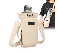 Porte-bouteille d'eau avec sangle - Sac pour bouteille d'eau avec bandoulière, poche pour gobelet, sac à main, poche pour téléphone, gobelet de sport pour course à pied, camping, escalade, Couleur