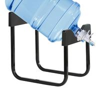 Porte-bouteille d'eau de 3 à 5 gallons avec bec verseur et valve de distribution - Porte-bouteille d'eau inversé en métal anti-fuite avec bec à écoulement rapide, compatible avec 55 mm