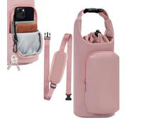 Porte-bouteille d'eau pour la marche, cordon de serrage réglable avec poche, sac à dos pour sport, randonnée, voyage, plein air, plage, bureau, école, voiture, croisière, marche, sac à dos
