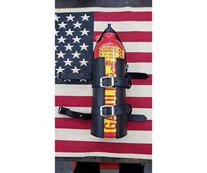 Porte-Bouteille d'essence Noir en Cuir de Moto avec Fixations incluses Bouteille de 1,5 l