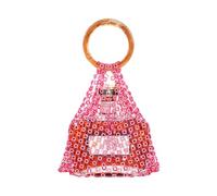 Porte-bouteille en maille incrustée de strass élégants pour femmes et filles avec poignée en résine élégante, b