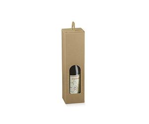 Porte-bouteille en papier modèle Valise Fant. Havane de 1 avec fenêtre Dimensions 90 x 90 x 340 pour 25 bouteilles de papier