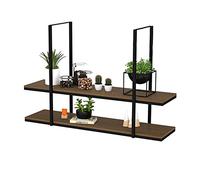 Porte-bouteille : étagère flottante rustique en fer forgé pour plantes et fleurs, présentoir mural pour cuisine, bar, balcon intérieur, unité de rayonnage suspendue décorative (150 × 30 × 80 c