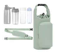 Porte-bouteille isotherme avec cordon de serrage avec poche - Accessoires pour bouteille d'eau | Pour salle de sport, randonnée, voyage, plein air, plage, bureau, école, voiture, croisière, marche