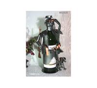 Porte bouteille métal décor chasseur et ses 2 chiens