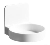 Porte-bouteille mural avec ventouses puissantes pour salle de bain et cuisine, sans perçage, design rond en plastique ABS blanc, 9 x 7 x 2 cm, taille compacte pour brosses à dents, pots de parfum