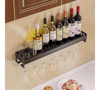 Porte Bouteille Muraux Industriels,Casier À Bouteilles,Casier À Vin en Métal,Porte-Verre À Vin Suspendu Mural pour Bar Boissons,Étagères Polyvalentes Rangement,Étagère Murale en Verre pour Cuisine (S