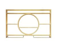 Porte Bouteille Muraux Métalique Étagère À Vin, Casier À Vin en Métal avec Porte Verre, Range Bouteille avec Lumière LED pour Cuisine Maison Bars(Gold,100 * 80cm/39.4 * 31.5in)