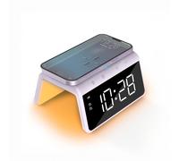 Porte-bouteille numérique Caliber - Porte-bouteille avec fonction d'affichage dynamique - Uhr numérique - Dimmbar - Zwei Weckzeiten - Geeignet als Kinderwecker - 8 Farben Nachtlicht - Farbe Lila (HCG0