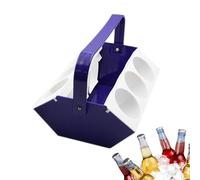 Porte Bouteille - Panier Bière Transport avec Poignée Compartiment Glaçons, 6 Emplacements | Support Boisson Portable pour Voyage Camping Pêche Randonnée Sport Jardin Barbecue Fête