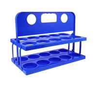 Porte-Bouteille Pliable Bleu en Plastique PP avec Poignée | Base Stable, Coins Renforcés, Rangement Facile, pour Pique-niques, Table et Transport des Gobelets