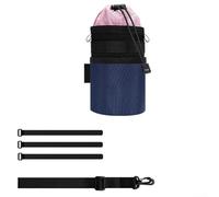 Porte-bouteille pour vélo - Diamètre : 100 mm - Avec sangles de fixation en nylon - Pour vélo de route et VTT - Bleu foncé