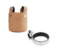 Porte-bouteille rétro en cuir pour tasses et café standard, cage de vélo robuste en alliage d'aluminium avec mécanisme de fermeture à pression, housse élégante à motif litchi pour vélo de route (style
