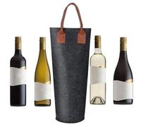 Porte-bouteille simple, Sac à vin en feutre de conception simple Sac à vin simple, Porte-bouteille de voyage en feutre - Porte-bouteille thermique réutilisable unique, Sac à champagne po, Dark Gray