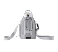 Porte-bouteille spacieux avec sangle réglable et nylon imperméable pour randonnée, voyage, accessoire d'extérieur portable, gris, Taille unique