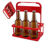 Porte-bouteille support de support pliable avec poignée de boisson réutilisable Panier de bouteille portable contiennent 6 bouteilles pour un usage quotidien et un panier de bouteille rouge de fête