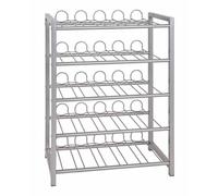 HAKU Casier à bouteilles de vin 25 places en métal couleur aluminium L54×H76×P31 cm – Moderne