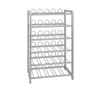 Porte bouteilles 6 alu, L54 x H76 x P31 cm --