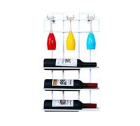 Porte-bouteilles à vin en métal | LOFT Support de rangement pour étagère murale mural | Porte-bouteille de vin | Porte-verre à vin suspendu | Cave à vin Cube Vintage Style Industriel Multicolore