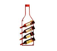 Porte-bouteilles à vin en métal | LOFT Support de rangement pour étagère murale mural | Porte-bouteille de vin | Cave à vin Cube Vintage Style Industriel (Rouge)